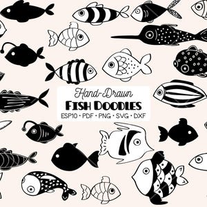 Handgetekende visafbeeldingen | Onder de zee-tekening |  | Png Svg Eps Pdf Dxf