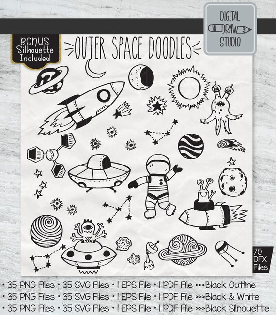 70 Outer Space Clip Art Hand Drawn Planets Doodles Etsy 70 Outer Space Clip Art Hand Drawn Planets Doodles Etsy