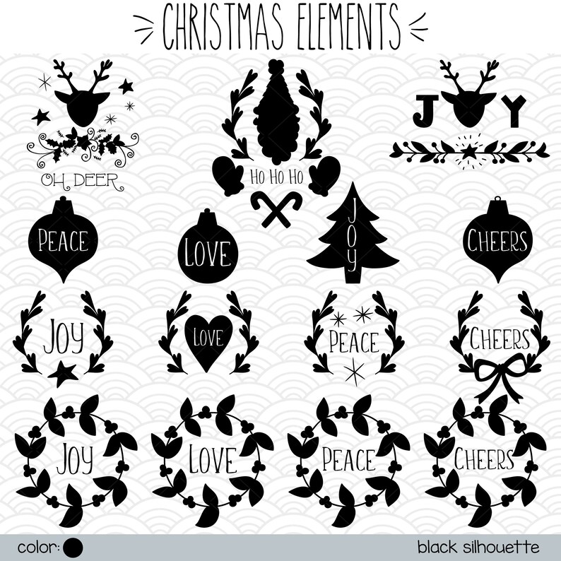 Download New Year Day Holiday Vector Graphics Bundle Hand Drawn Ornaments Outline Drawing Christmas Elements Clip Art Png Eps Pdf Svg Dxf Clip Art Art Collectibles Kromasol Com