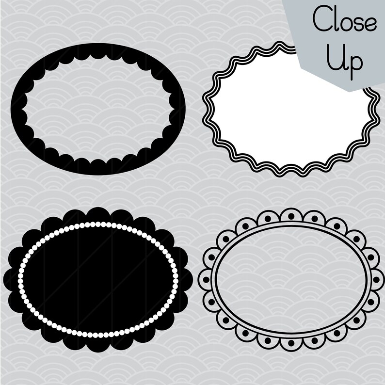 Download 24 Oval Frame Clip art Hand Drawn Border Decorative Labels ...