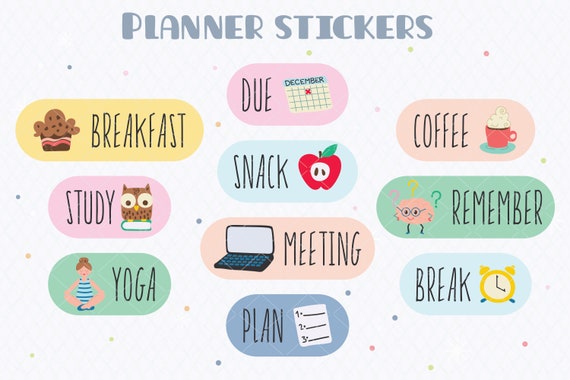 Planner Stickers DIY Digital Planner & Printable Organizer Pastel