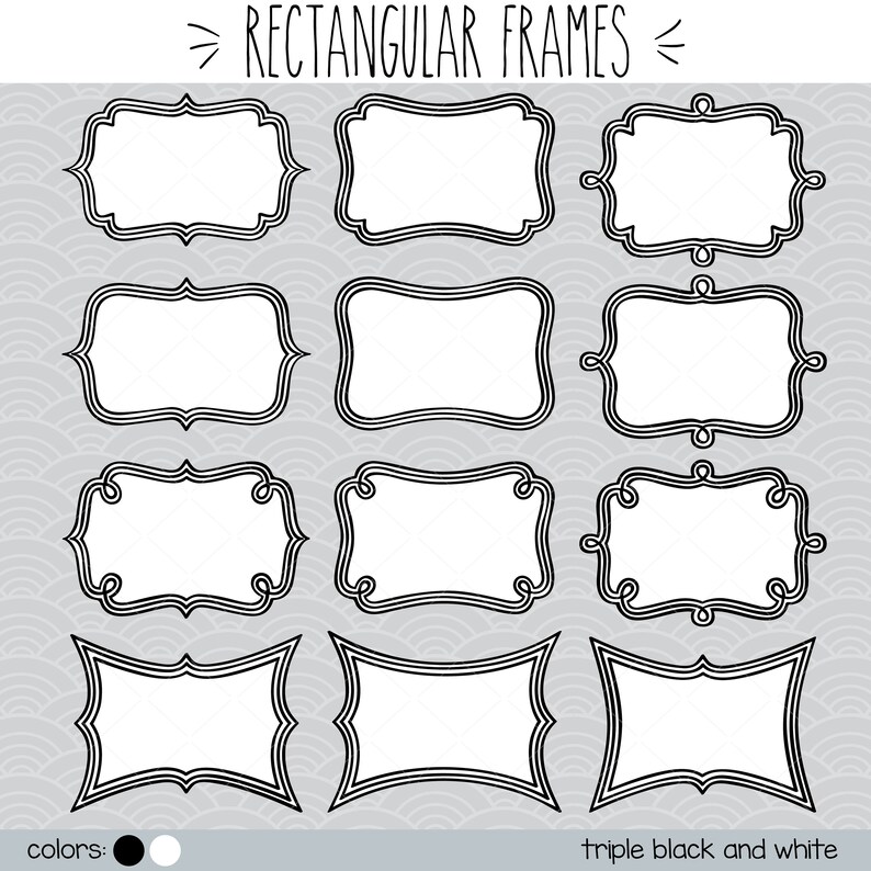 Download Rectangle Frames Clip Art Hand Drawn Border Outline ...