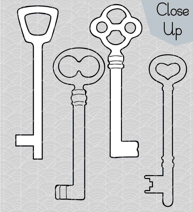 18 Key Clip Art Hand Drawn Victorian keys Vector Doodles | Etsy