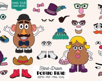 Potato Head Clipart | Mr. & Mrs. Paper Doll, Body Parts (png svg eps pdf)