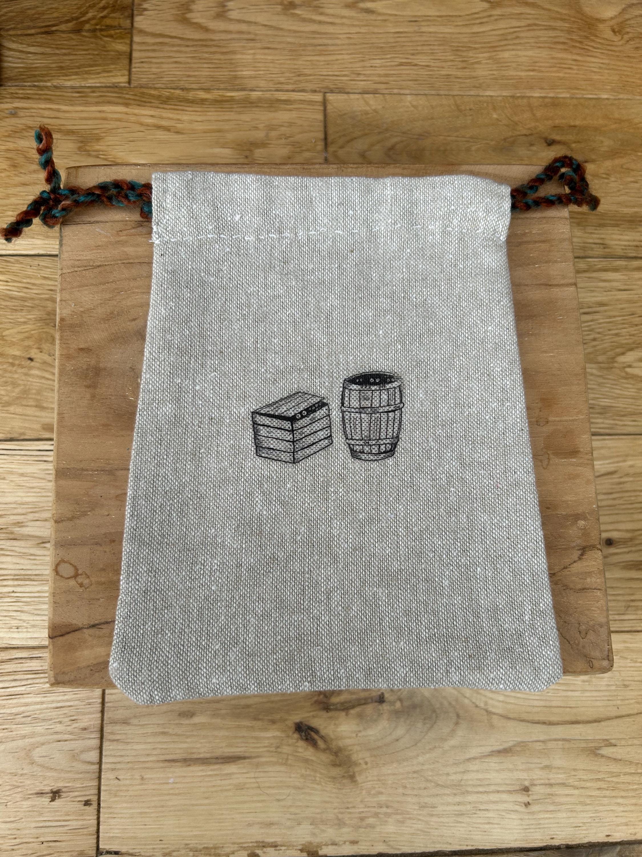 Rustic Lined Drawstring Pouch