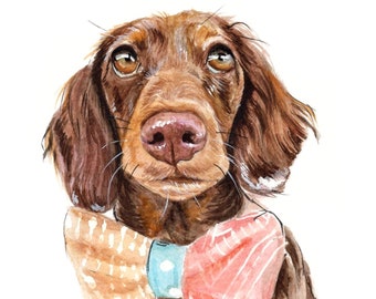 Pet parent gift Custom dog painting from photo Watercolor Cocker Spaniel portrait