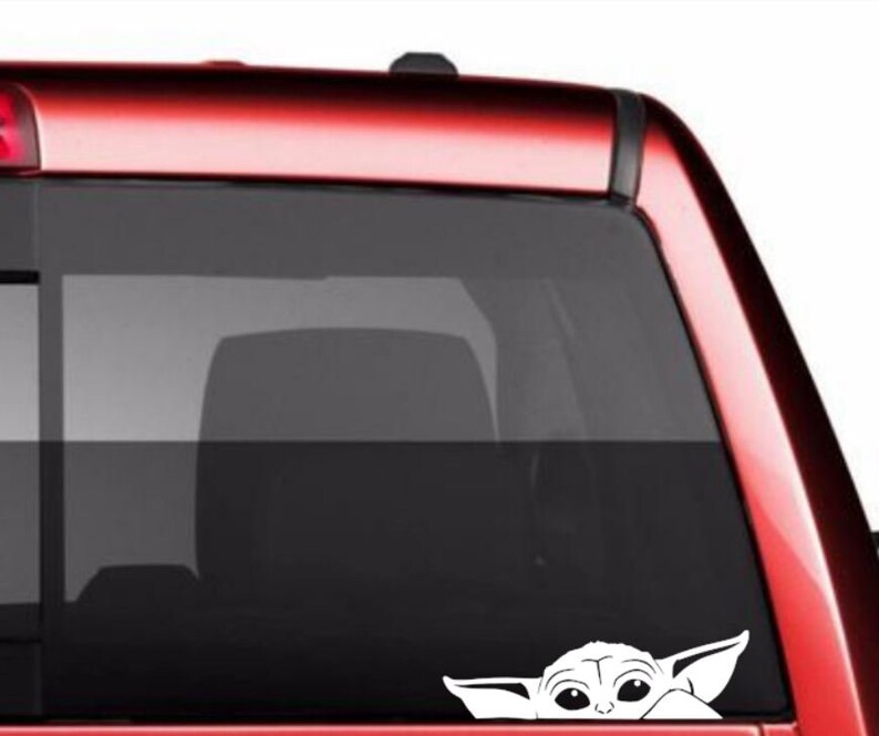 Peeking Baby Yoda Decal | Etsy