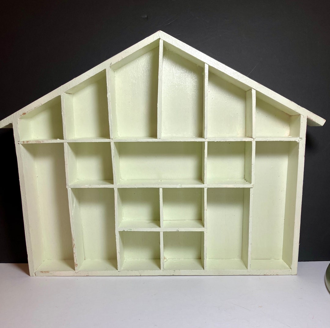 Vintage House Curio Wall Shelf for Miniatures, Antique White 12 Tall X