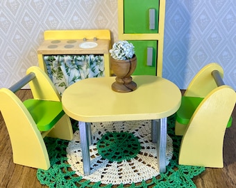 Barbie Kitchen Furniture Yellow & Green Vintage OOAK Reno