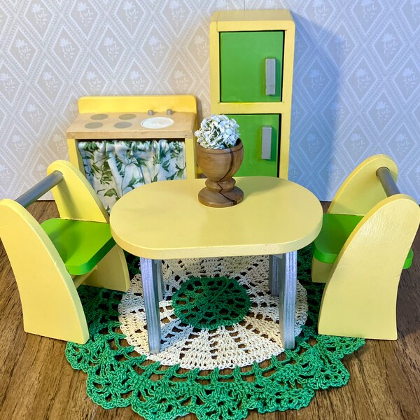 Barbie Kitchen Furniture Yellow & Green Vintage OOAK Reno