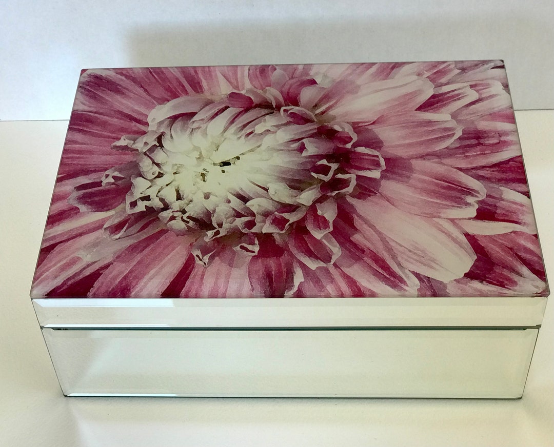 Nicole Miller Glass and Mirror Jewelry Box Etsy