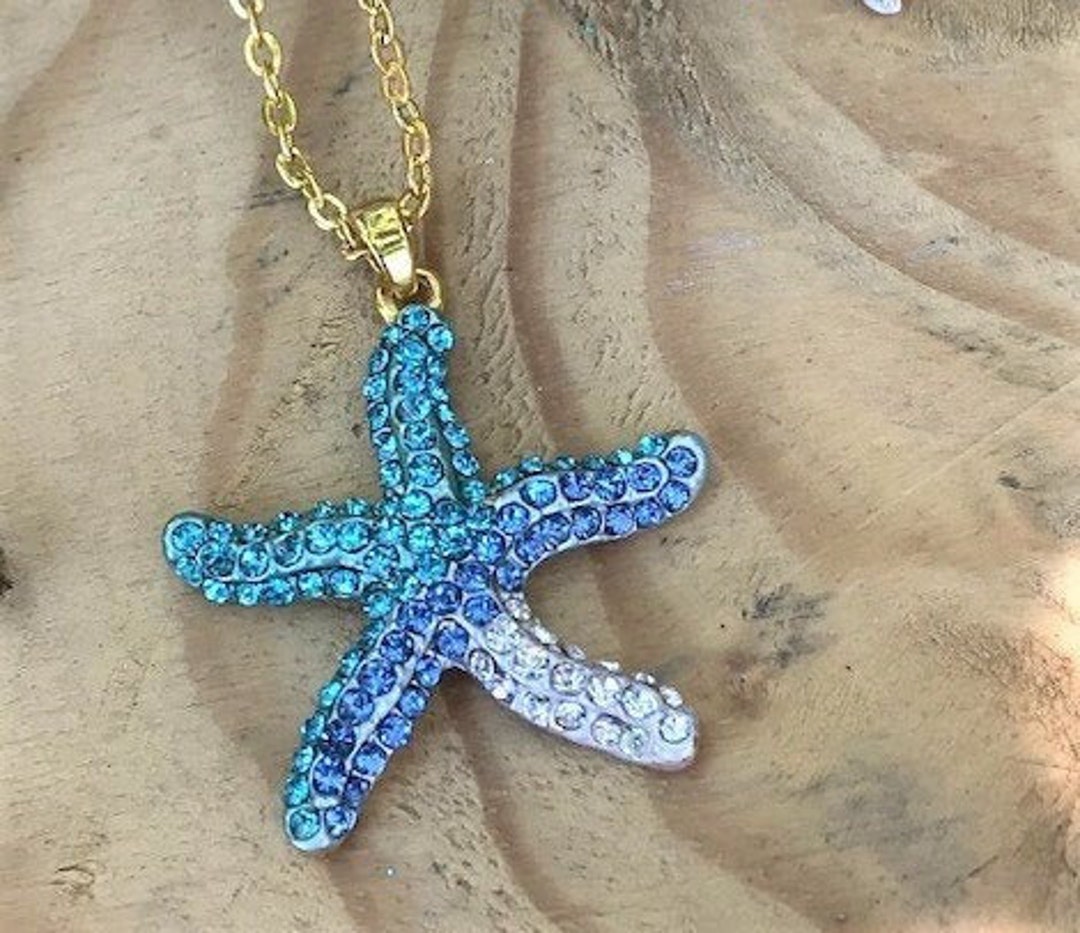 Blue starfish necklace deals