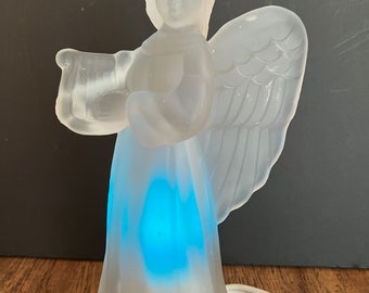 Angel NightLight  Vintage “Crown Court” Thick Frosted Glass with Plug-in Light Cord 6 3/4” tall