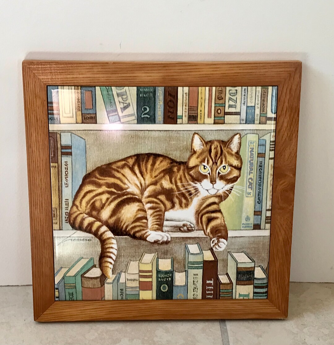 Lowell Herrero Cat Ceramic Tile Art 1982 Made in Japan by Etsy