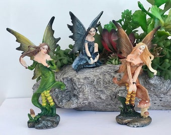 Fées elfes miniatures ; Figurines de jardin féerique B