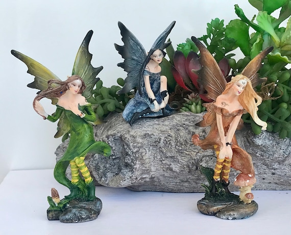 Hadas Elfines en miniatura Figuras de jardín de hadas B -  México