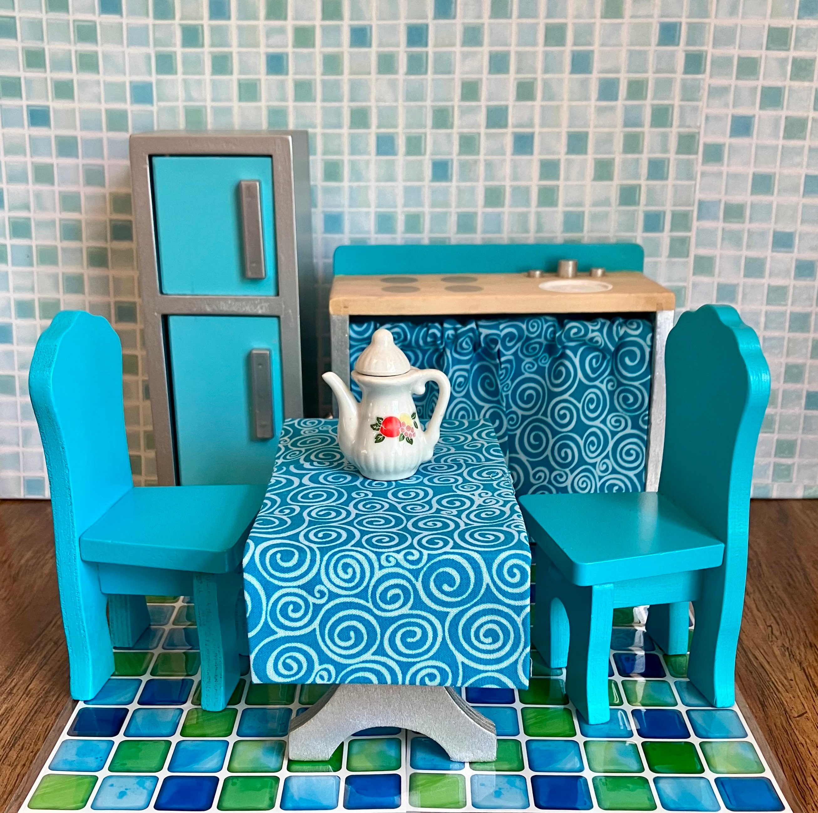 blue kitchen  Mini doll house, Barbie kitchen, Barbie house