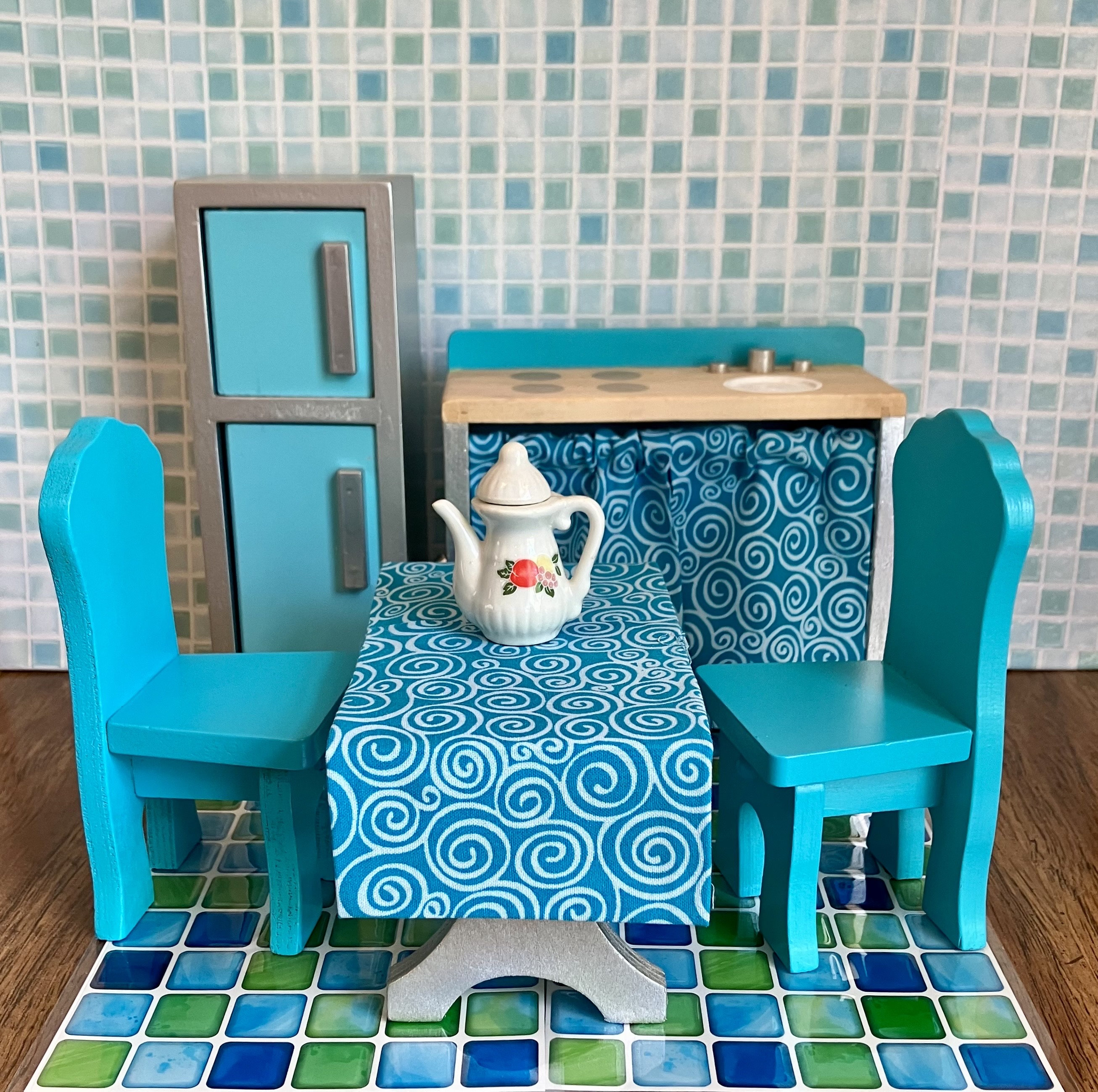 blue kitchen  Mini doll house, Barbie kitchen, Barbie house