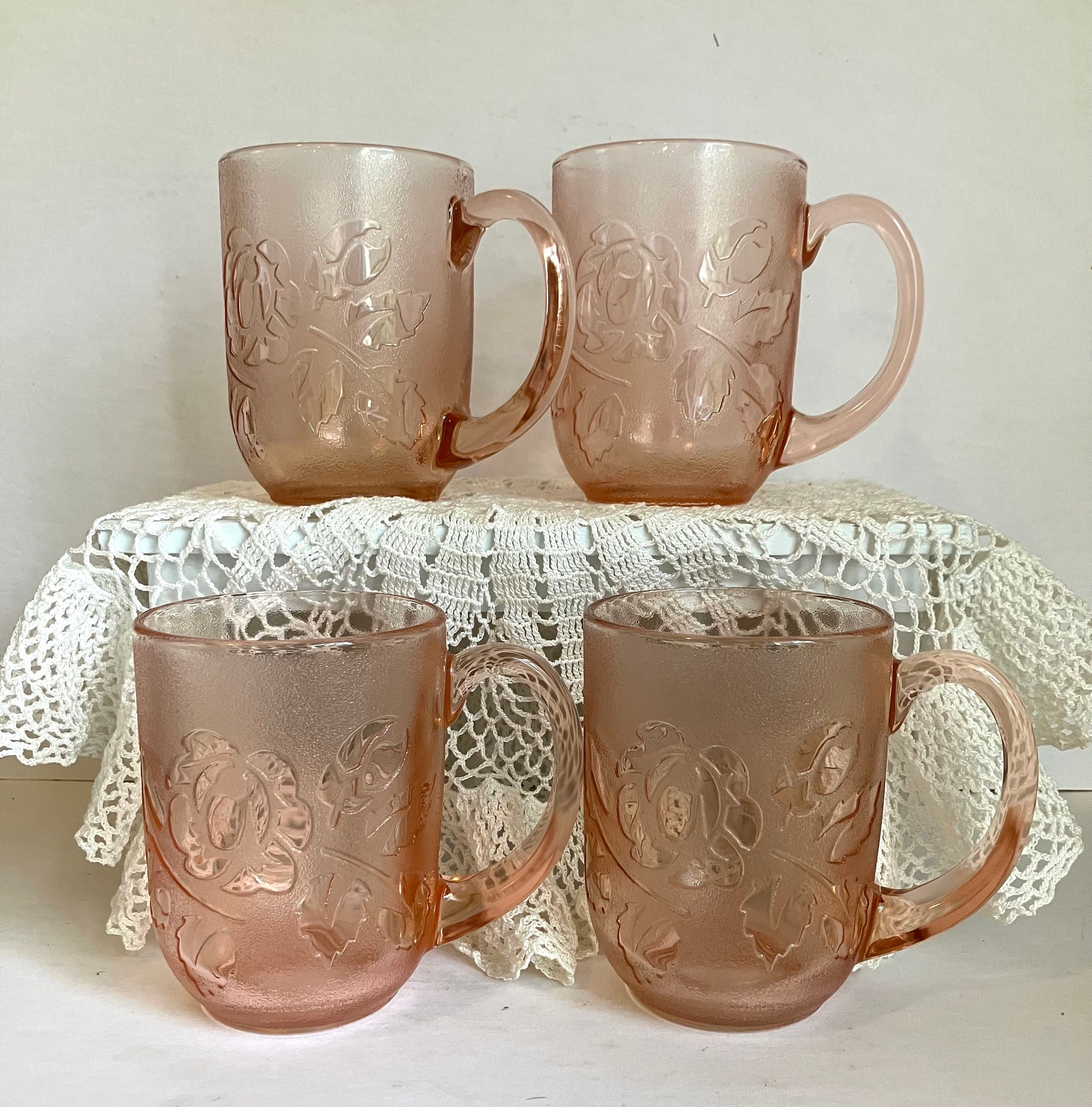 INS Amber Vintage Embossed Glass Cup Good-looking Girly Heart Water Cups  Latte Coffee Mug with
