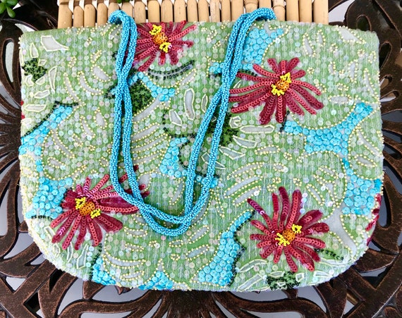 Hawaii “Hula Gurlz”  Beaded  Sequinced Purse - image 9