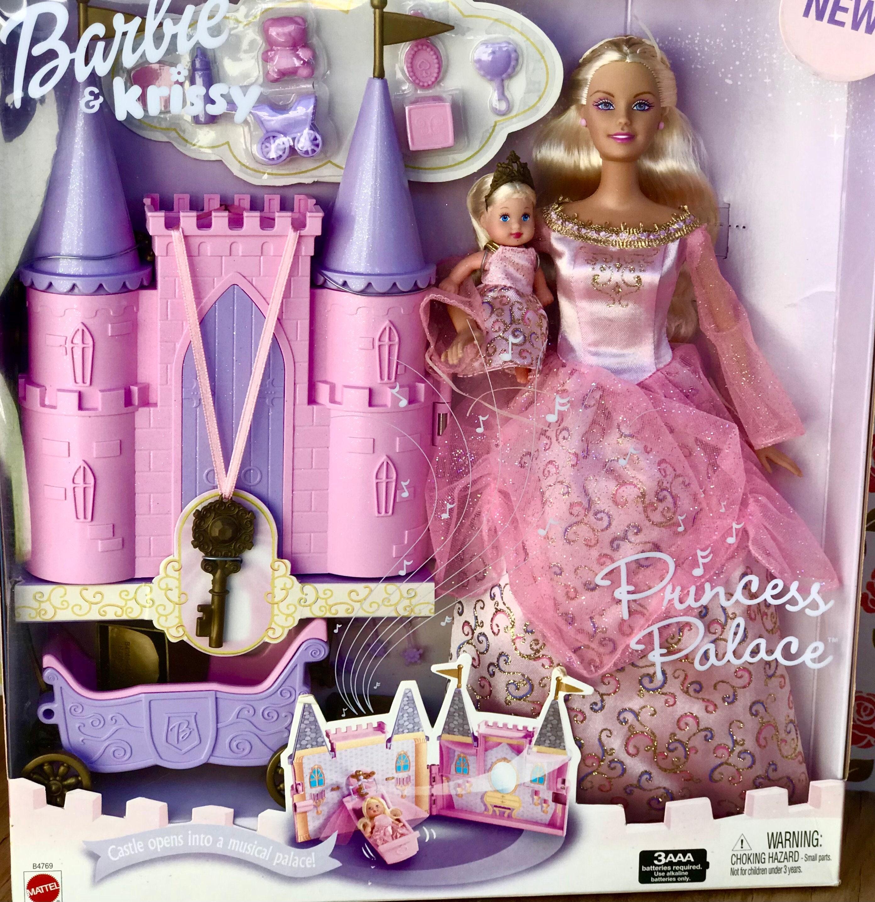 Vintage Roze Kasteel met Prinses Barbie En Baby Etsy België