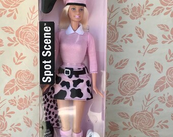 Barbie Pink "Spot Scene"; Fashionably Dressed in Animal Print, circa 2001