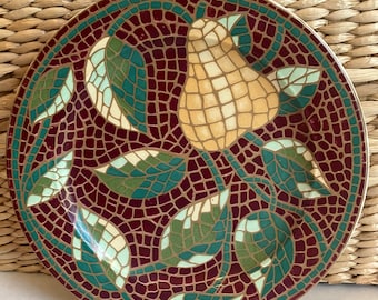 Pier 1  Vintage Italian “Mosaic Fruit” Collection 8” Pear Plate