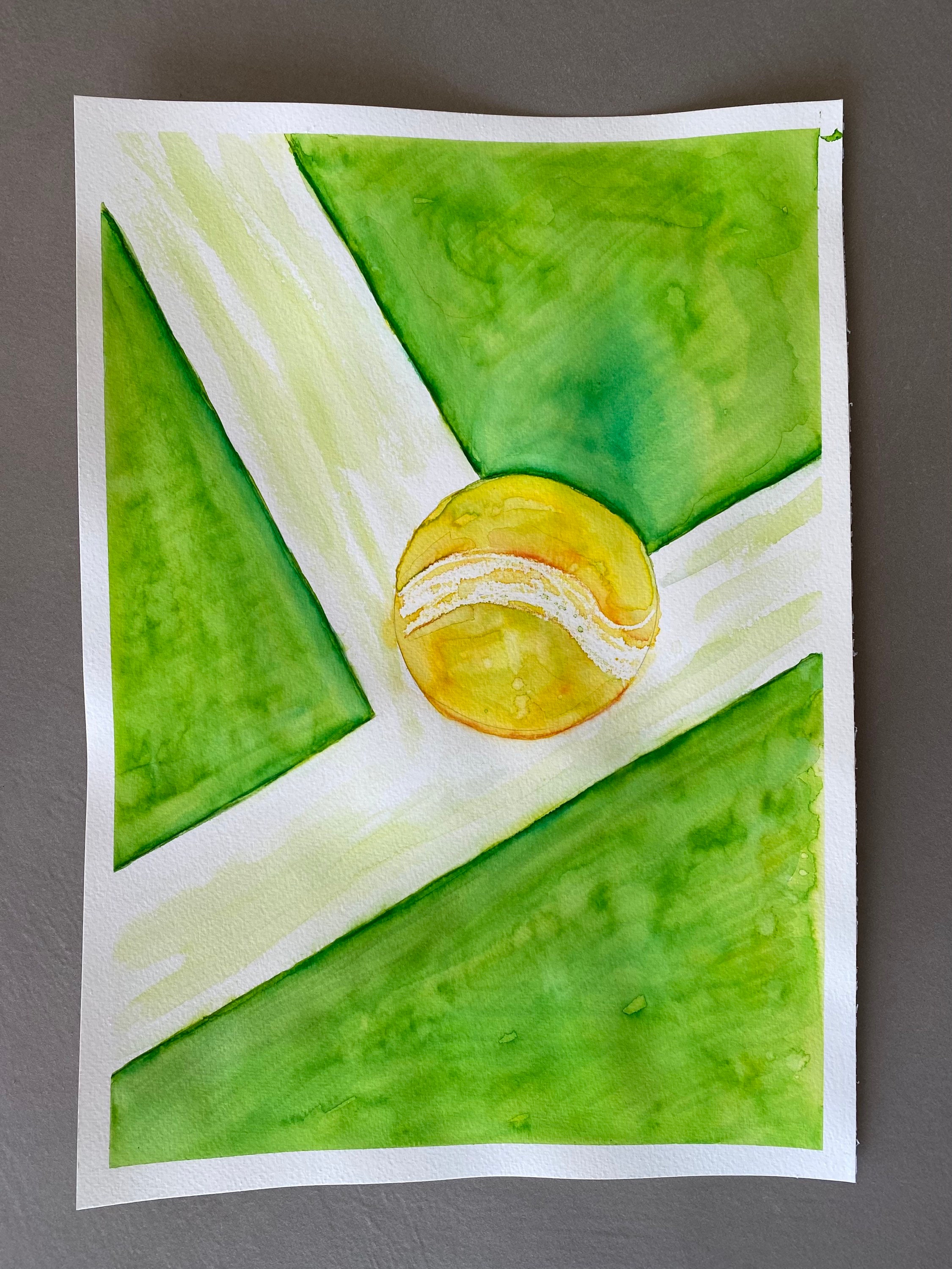 Tennis Ball Painting Tennis Ball Original Watercolor Painting Etsy