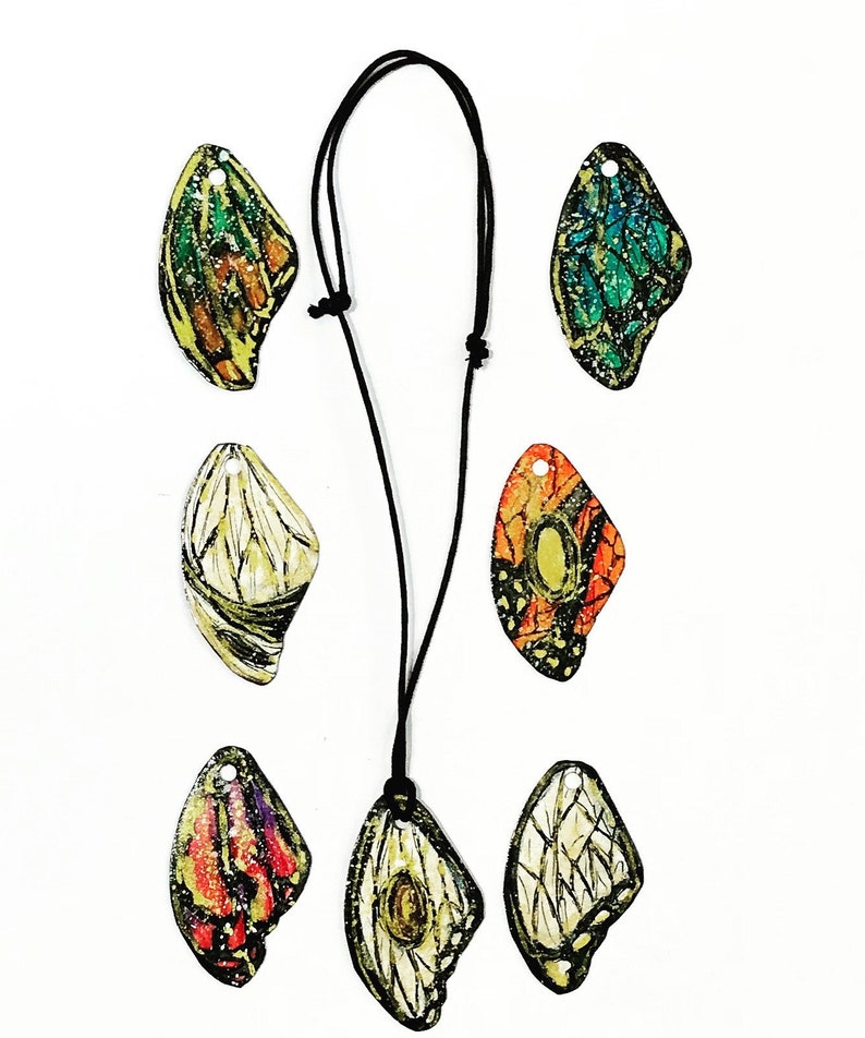 Hand Painted Hand Made Wearable Art Boho Nature Inspired Gift for Her Purple Flower Pendant Teardrop Necklace Unique Necklace Adjustable