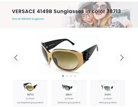 Vintage Versace Sunglasses 4149B: Beige Black Gra… - image 2