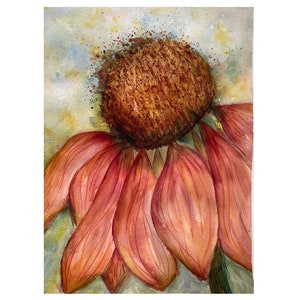 Echinacea Watercolor Painting - Coneflowers Painting