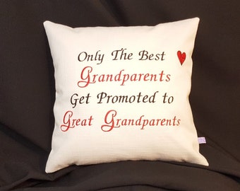 Grandparents Cushion,  Personalised Embroidered,    Fathers Day &   Mothers Day Gift - Gift from Grandchildren - Grandma Grandad