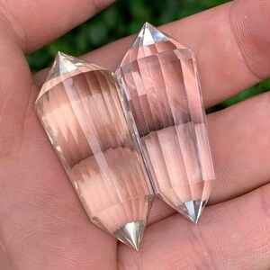 Klarer Vogel Quarz Kristall / 12- und 24-facettierter Doppelender Kristall / hochtransparente Kristallstäbe / Meditation / 12- und 24-seitiger Kristall