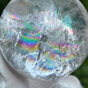 1.85“ Natural Clear Rainbow Crystal Ball,Beautiful Large Area Rainbow Crystal Sphere,Healing Crystal Ball, Fengshui Decoration,Special Gift