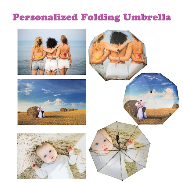 Custom Personalized Folding Umbrella Gift Idea Special Gift for Children/Mother/Father/Friend, Memory for Pet