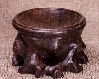 Chinese Carved Wood Stand, Hardwood Display Base