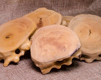 Carved Wood Stand, Chinese Style, Wooden Base (85x75x30mm)