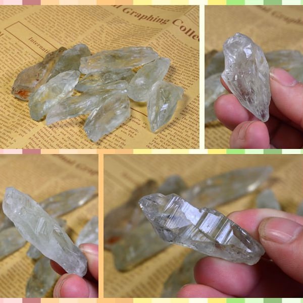 Natural Green Lemurian Quartz Points,Clear Light Green Crystal Wands,40-70mm,Chakra Lemurian Crystal For Meditation,Wholesale,Quartz Jewelry