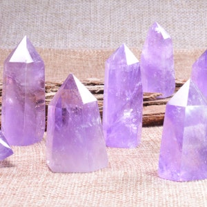 Clear Amethyst Quartz Tower,Amethyst Crystal Quartz Point,Healing Stone,Obelisk Point,Crystal Grids,Energy Balancing,Gift for Her,Reiki
