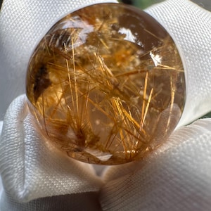 18.2 mm klare goldene Rutilquarz Kugel / Goldene Nadel Kristallkugel / Natürlich / Goldener Einschluss Kristall / Geist / Meditation / Für Perle und Halskette