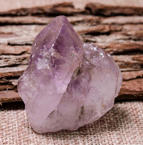 Purple necklace and bracelet with natural stones amethyst and quartz Necklace with a large stone as a gift for her Bracelet massive