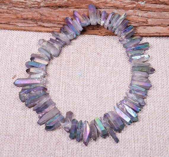 Full Strand Aura Titanium Druzy Beads,Aura Crystal Beads,Jewelry,Necklace,Pendant,Crystal Necklace,Gift for Her,Gemstone Necklace