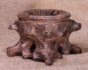 Carved Wood Stand, Chinese Style Display Base (65x47mm)