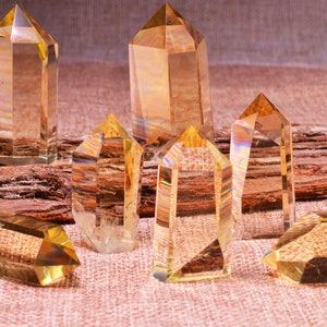Clear Citrine Crystal Quartz Tower,Cirine Crystal Quartz Point,Healing Stone,Obelisk Point,Crystal Grids,Energy Balancing,Reiki,Chakra