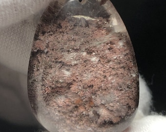 Scenic Garden Quartz Crystal Pendant, Lodalite Necklace, Rainbow Inclusions