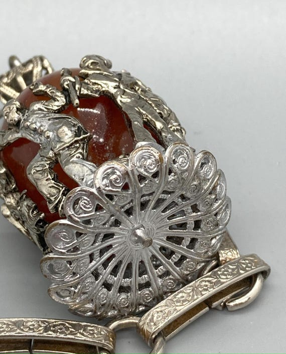 Bartolozzi-sque Carnelian Agate Character Necklace - image 3