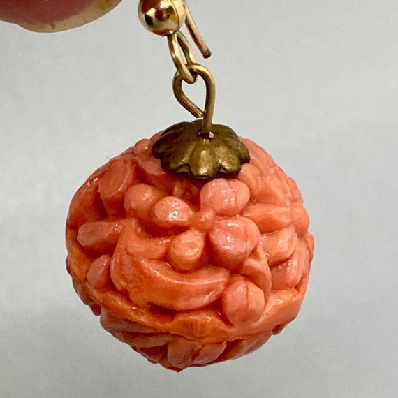 SALE! 42% OFF! Victorian Hand-Carved Salmon Coral… - image 4