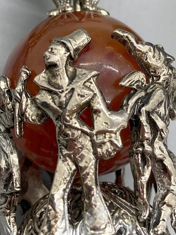 Bartolozzi-sque Carnelian Agate Character Necklace - image 9