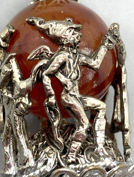 Bartolozzi-sque Carnelian Agate Character Necklace - image 7