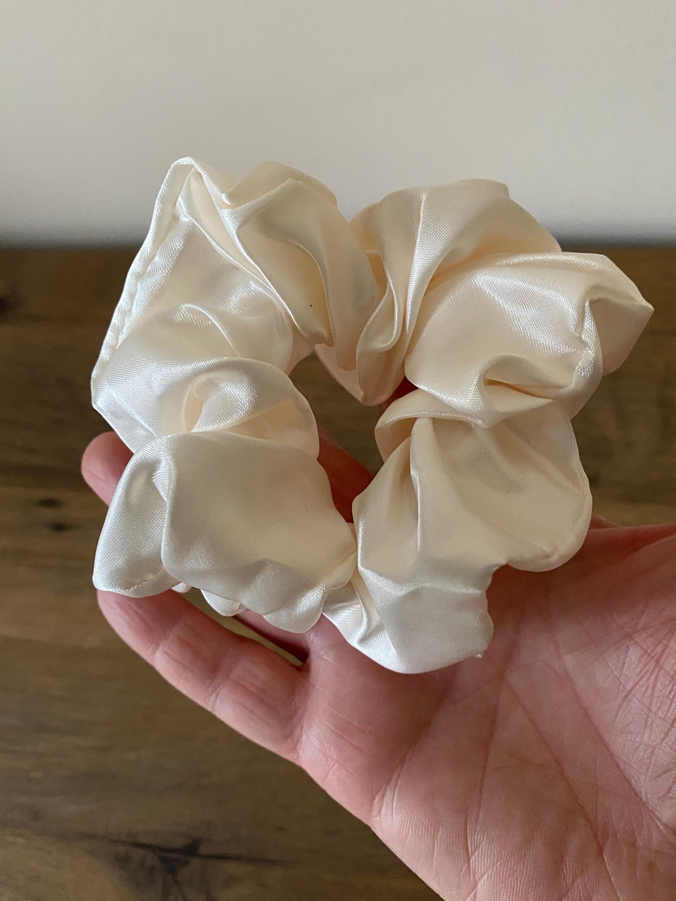 Satin Silk Hair Scrunchie Ivory Etsy UK